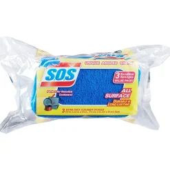 All Surface Scrubber Sponge, 3 Sponges/Pack, 8 Packs/Case (91028)<S.O.S Online