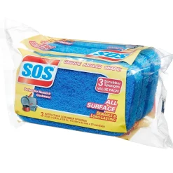 All Surface Scrubber Sponge, 3 Sponges/Pack, 8 Packs/Case (91028)<S.O.S Online