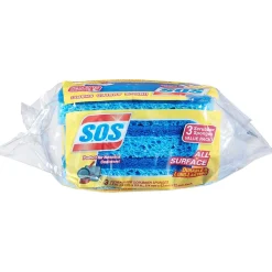 All Surface Scrubber Sponge, 3 Sponges/Pack, 8 Packs/Case (91028)<S.O.S Online