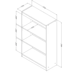 Bookcases*South Shore Axess 3-Shelf Bookcase, Pure White (7250766C)