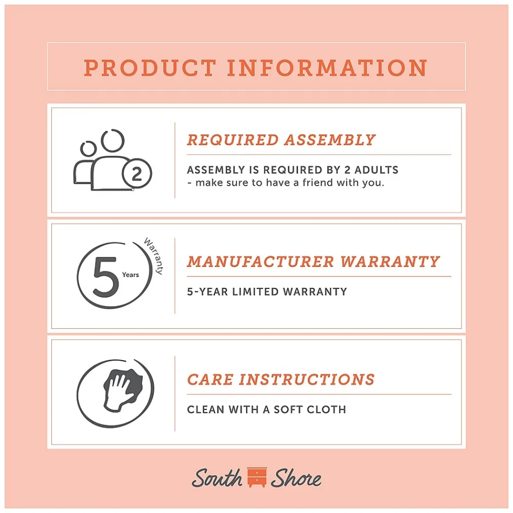 Office Desks*South Shore Gascony 46"W Desk, (7360070) Pure White