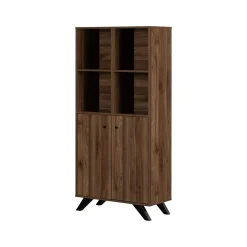 Bookcases*South Shore Helsy 65.25" 6-Shelf Bookcase with Adjustable Shelf, Natural Walnut Laminated Particleboard (13868)