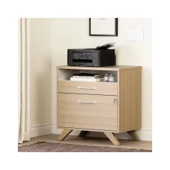 File Cabinets*South Shore Helsy 2-Drawer Lateral File Cabinet, Letter/Legal Size, Lockable, 30.25
