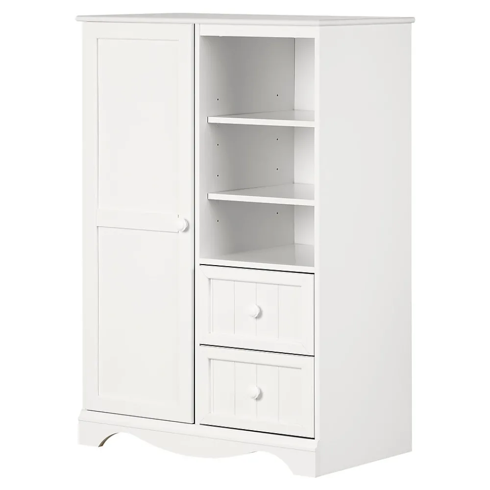 Storage Cabinets*South Shore Savannah Armoire, (3580038) Pure White