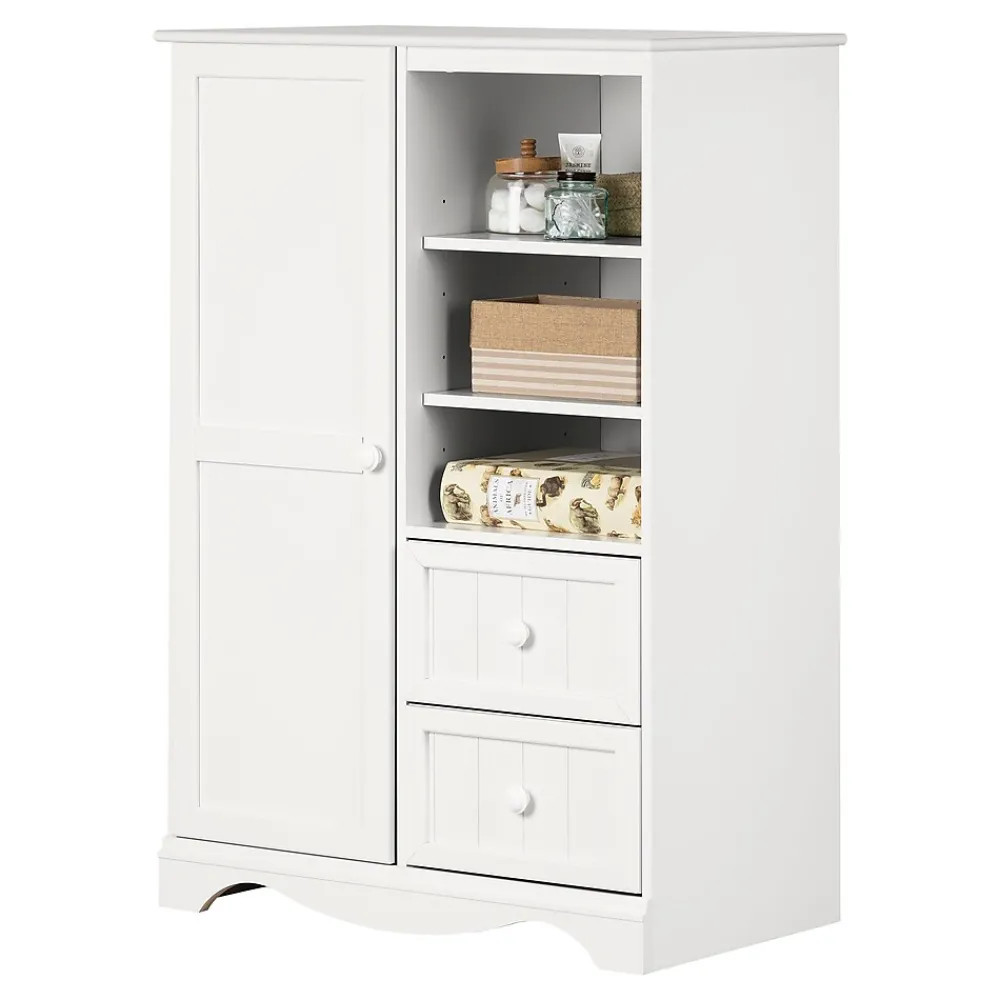 Storage Cabinets*South Shore Savannah Armoire, (3580038) Pure White
