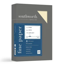 Resume Paper*Southworth 8.5" x 11" Business Paper, 24 lbs., 100 Brightness, 500/Box (404IC)