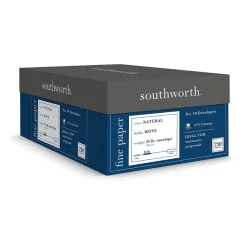 Best Southworth Gummed #10 Business Envelopes, 4 1/8" x 9 1/2", Natural, 250/Box (J404N-10)