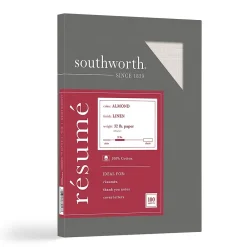 Multipurpose Paper*Southworth Linen Resume 8.5" x 11" Multipurpose Paper, 32 Lbs., 100 Brightness (RD18ACFLN)