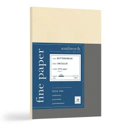 Multipurpose Paper*Southworth Metalo Paper, 8.5" x 11", 31 lb., Butter Cream, 50/Pack (P854L)
