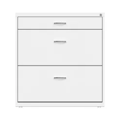 File Cabinets*Space Solutions 3-Drawer Lateral File Cabinet, Letter/Legal Size, Lockable, 31.88"H x 30"W x 17.63"D, White (25071)