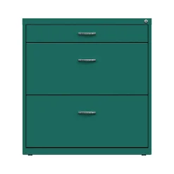File Cabinets*Space Solutions 3-Drawer Lateral File Cabinet, Letter/Legal Size, Lockable, 31.88"H x 30"W x 17.63"D, Teal (25074)