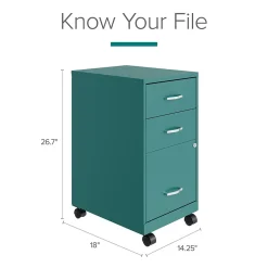 File Cabinets*Space Solutions 3-Drawer Mobile Vertical File Cabinet, Letter Size, Lockable, 26.7