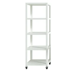 Bookcases*Space Solutions Ready-to-assemble 72-inch High Mobile 5-Shelf Bookcase, White