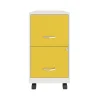 File Cabinets*Space Solutions SOHO Smart File 2-Drawer Mobile Vertical File Cabinet, Letter Size, Lockable, Pearl White/Goldfinch (25337)
