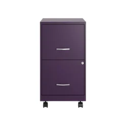 File Cabinets*Space Solutions SOHO Smart File 2-Drawer Mobile Vertical File Cabinet, Letter Size, Lockable, Midnight Purple (25277)