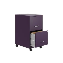 File Cabinets*Space Solutions SOHO Smart File 2-Drawer Mobile Vertical File Cabinet, Letter Size, Lockable, Midnight Purple (25277)