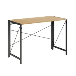 Computer Desks*Space Solutions 43"W Folding Home Office Desk, Black/Teak (24969)
