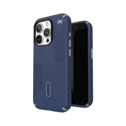 Speck Presidio 2 Grip MagSafe ClickLock Phone Case for iPhone 15 Pro, Coastal Blue/Dust Gray (150447-3206)