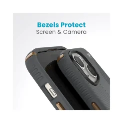 Speck Presidio 2 Grip MagSafe ClickLock Phone Case for iPhone 15, Charcoal Gray/Cool Bronze (150439-3212)