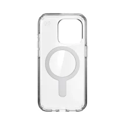 Speck Presidio Perfect-Clear MagSafe Case for iPhone 15 Pro, Clear/Chrome (150449-3199)