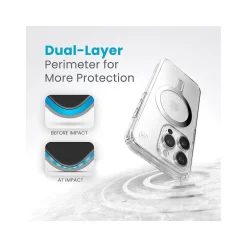 Speck Presidio Perfect-Clear MagSafe Case for iPhone 15 Pro, Clear/Chrome (150449-3199)