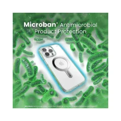 Speck Presidio Perfect-Clear MagSafe ClickLock Phone Case for iPhone 15 Pro Max, Clear/Chrome (150465-3199)