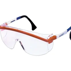 Honeywell Uvex Sperian Astrospec 3000® Safety Spectacle, Polycarbonate, Adjustable Temples, Clear, Red/White/Blue