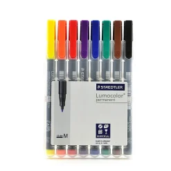 Markers|Staedtler Lumocolor Permanent Overhead Projection Markers, Medium Tip, Assorted, 8/Pack, Pack of 2 (63920)