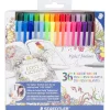 Markers|Staedtler Triplus Fineliner Marker, Assorted Colors, 36 Pack (33436JBLU)