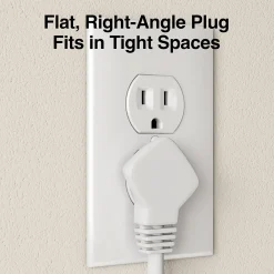 Staples 6' Extension Cord, 3-Outlet, White (22134)