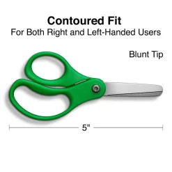 Scissors|Staples 5" Kids Blunt Tip Stainless Steel Scissors, Straight Handle, Right & Left Handed (TR55052)