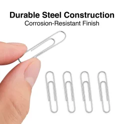 Clips & Fasteners|Staples #1 Paper Clips, Silver, 1,000 Clips/Pack (A7026599A/50452)