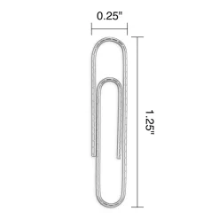 Clips & Fasteners|Staples #1 Paper Clips, Silver, 1,000 Clips/Pack (A7026599A/50452)