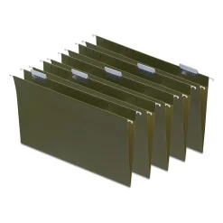 Hanging File Folders|Staples ® 95% Recycled Heavy Duty Hanging File Folders, 1/5-Cut Tab, Legal Size, , 25/Box (ST116830/116830) Standard Green