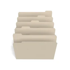 File Folders|Staples 30% Recycled File Folder, 1/5 Cut Tab, Letter Size, Manila, 100/Box (ST22937-CC)