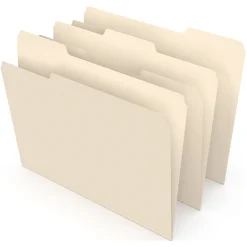 File Folders|Staples 30% Recycled File Folder, 1/3-Cut Tab, Letter Size, Manila, 500/Carton (ST56675CT)