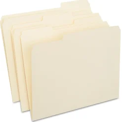 File Folders|Staples 30% Recycled File Folders, 1/3-Cut Tab, Letter Size, Manila, 250/Box (ST56673-CC)