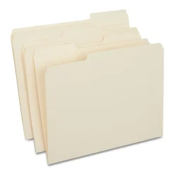 File Folders|Staples 30% Recycled File Folders, 1/3-Cut Tab, Letter-Size, Manila, 24/Pack (235390/TR56674)