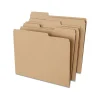 File Folders|Staples 100% Recycled File Folder, 1/3-Cut Tab, Letter Size, Kraft, 100/Box (ST756044-CC)