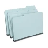 File Folders|Staples 60% Recycled Heavyweight File Folders, 1/3-Cut Tab, Legal Size, Light Blue, 25/Box (ST621318)