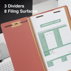Hanging File Folders|Staples 60% Recycled Pressboard Classification Folder, 3-Dividers, 3.5