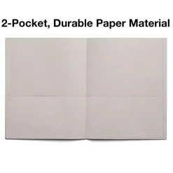 Pocket Folders|Staples 10% Recycled Smooth 2-Pocket Paper Presentation Folder, , 10/Pack (13380-US) Gray