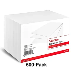 Index Cards*Staples 4" x 6" Index Cards, Blank, White, 500/Pack (TR51011)