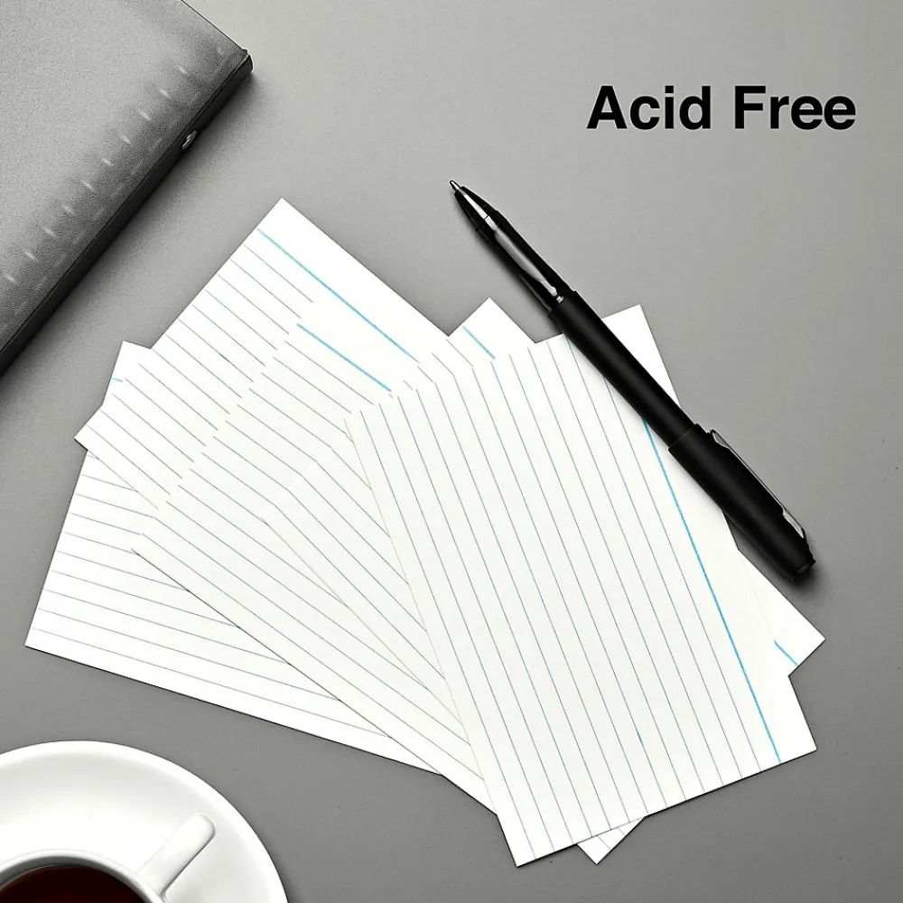 Index Cards*Staples 4" x 6" Index Cards, Lined, White, 500/Pack (TR50989)