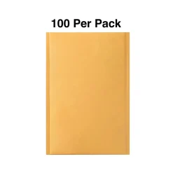 Discount Staples 7.88" x 10.75" Self-Sealing Bubble Mailer, #1, Kraft, 100/Pack (ST56642)