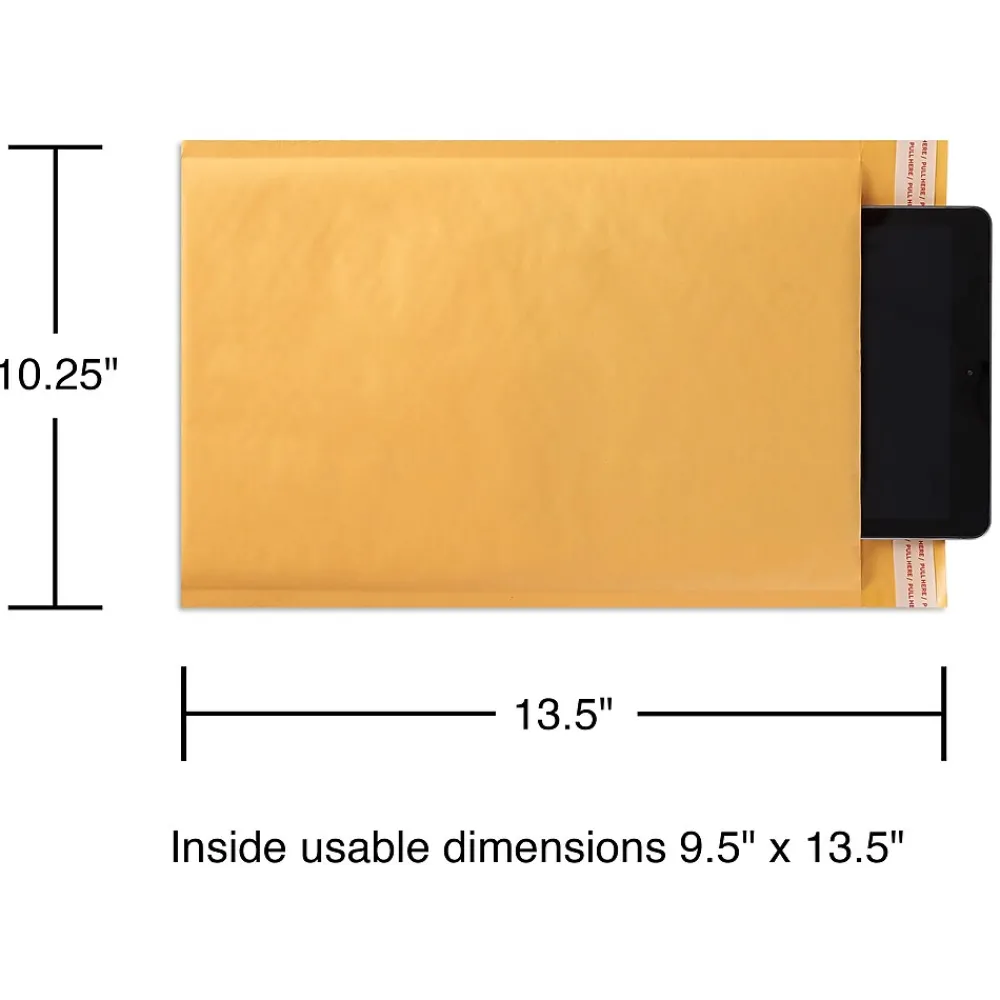 Best Staples 10.25" x 13.5" Self-Sealing Bubble Mailer, #4, Kraft, 100/Carton (ST56595)