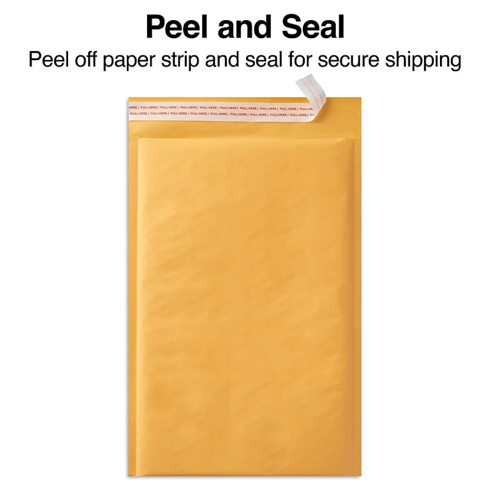 Best Staples 10.25" x 13.5" Self-Sealing Bubble Mailer, #4, Kraft, 100/Carton (ST56595)