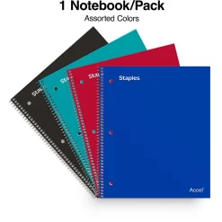 Subject Notebooks|Staples ® Accel Poly 2-Subject Subject Notebooks, 8.5