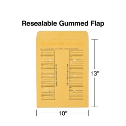 New Staples Adhesive Inter-Departmental Kraft Envelope, 10" x 13", Brown, 100/Box (SPL391542)