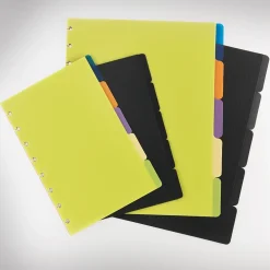 Notebooks|Staples ® Arc System Tab Dividers, Black, 5-5/6